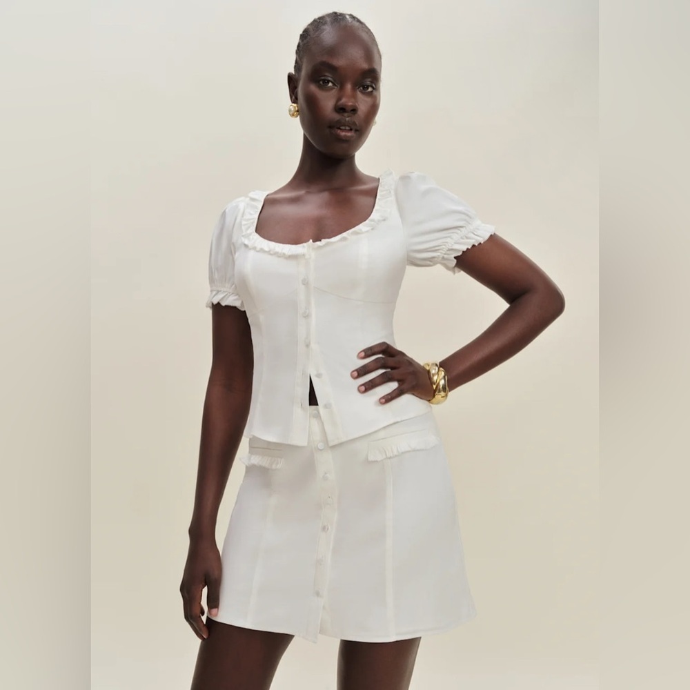 Reformation Janell Two Piece Ivory - Size 2